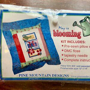 Pine Mountain Designs May Is Blooming #576 Cross Stitch Pillow Sham Kit NEW